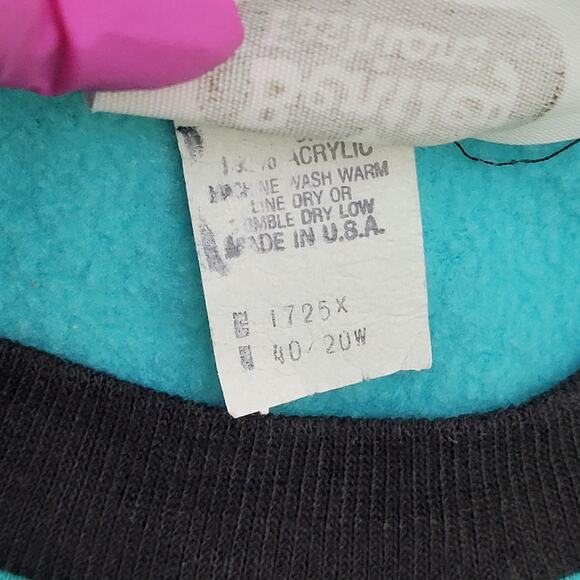 Vintage 80s Bentley-Fashions Ringer Sweatshirt Women 2XL 26x23 USA Baggy - Picture 11 of 11